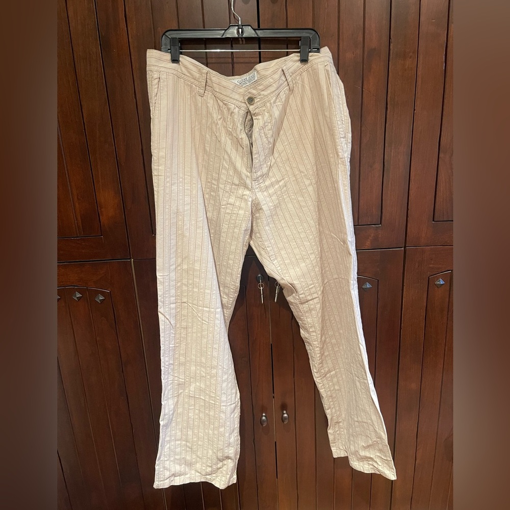 Men's Cream thick linen Pants